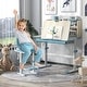 preview thumbnail 11 of 28, Gymax Kids Multifunctional Study Table Study Desk w/ Tiltable Desktop
