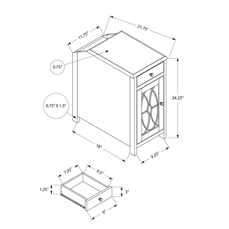 Accent Table, Side Table, End, Narrow, Nightstand, Bedroom, Storage Drawer, Lamp, Brown Veneer, Traditional