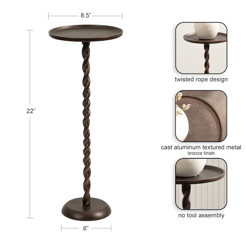Kate and Laurel Ropa Metal Pedestal Table and Plant Stand