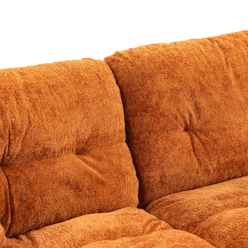 Two-seat Orange Sectional Sofa, 84x33x34 inches, 140 pounds
