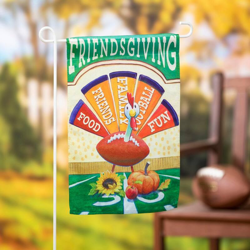 Friendsgiving Turkey Garden Lustre Flag