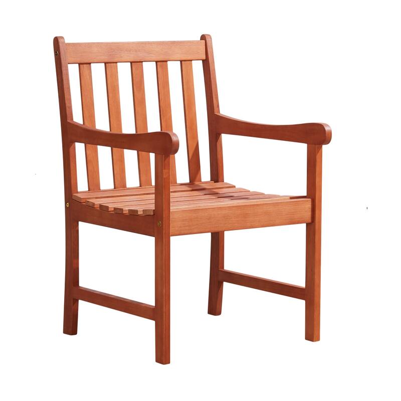 Exquisite Tropical Wood Patio Armchair - Natural Wood