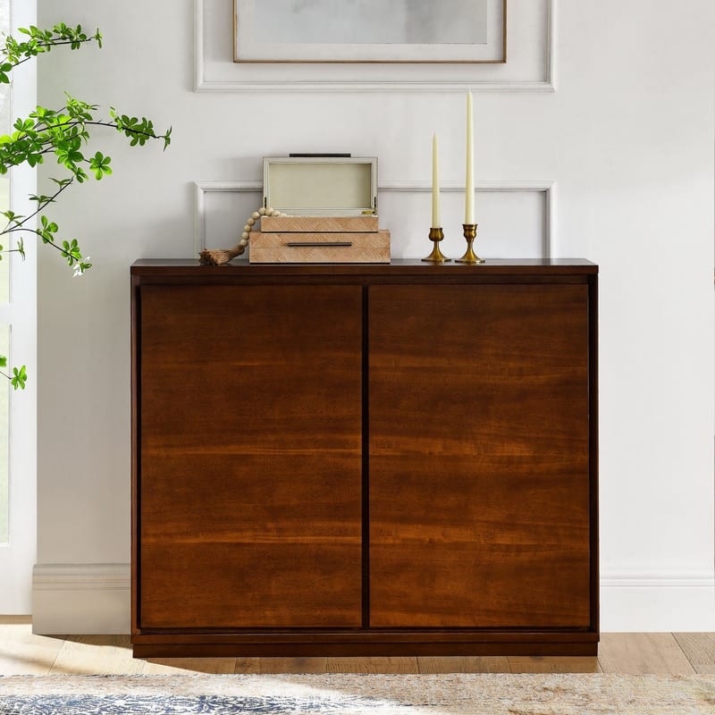 Accent Sideboard Buffet Cabinet with Outlet Holes for Ample Storage in Living Room and Entryway