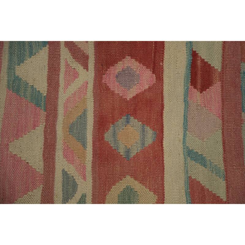 Hand Woven Oriental 100% Wool Carpet Southwestern Tribal Multi-Colored Kilim Area Rug - 6' 5'' X 4' 0''