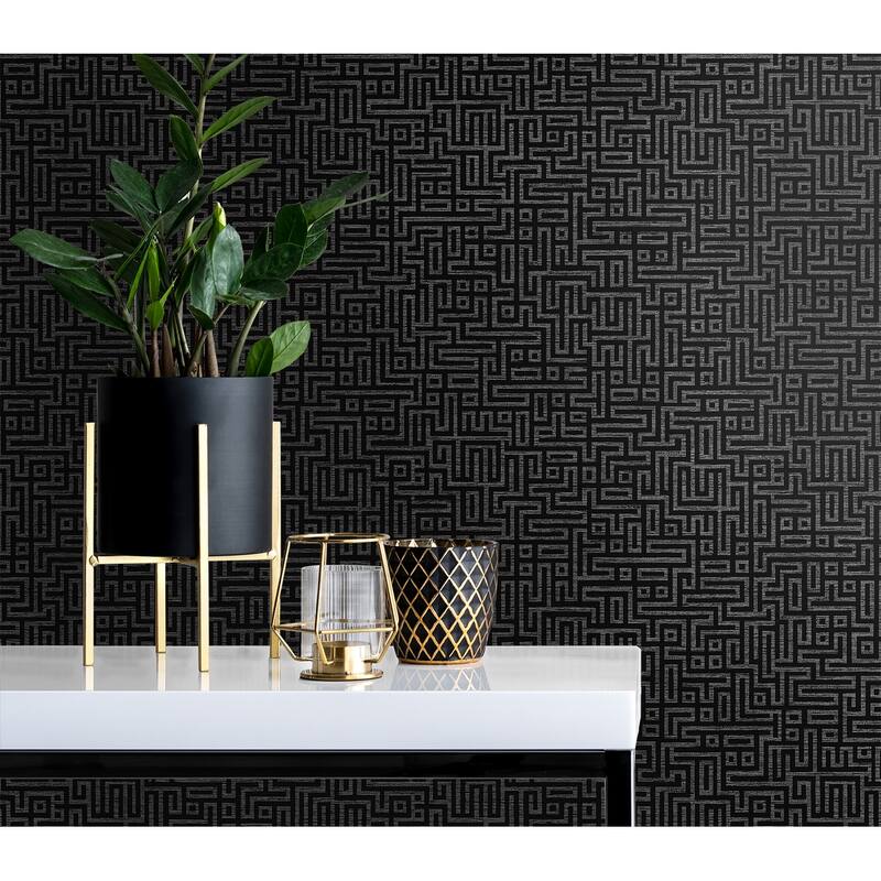 Seabrook Designs Rockefeller Maze Nonwoven Unpasted Wallpaper