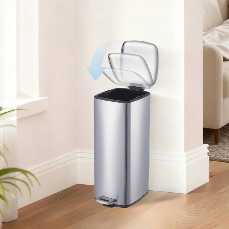 8 Gallon Step-On Kitchen Trash Can, Garbage Can for Home Office Bedroom