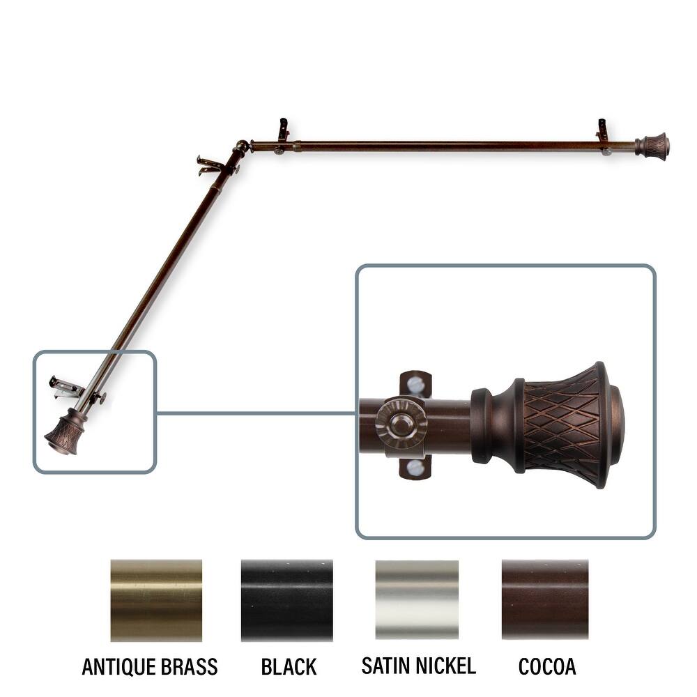 InStyleDesign Simona Corner Window Curtain Rod 13/16 inch dia.