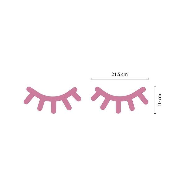 dimension image slide 1 of 2, Walplus Pink Sleepy Eyes Cute Eyelashes Wall Sticker Nursery Decor