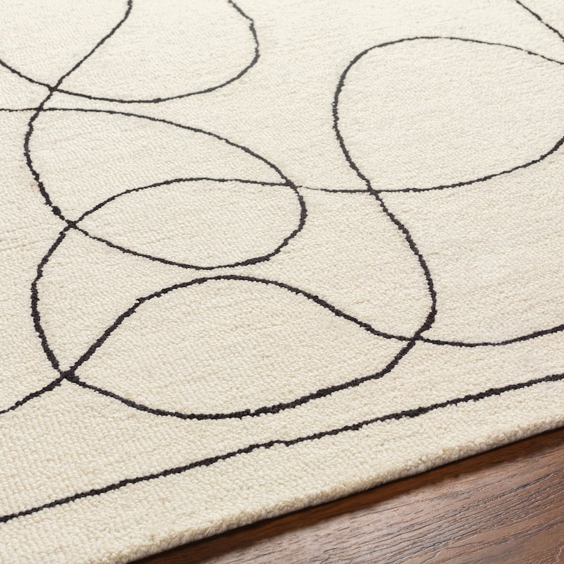 Davallia Handmade Modern Contours Wool Area Rug