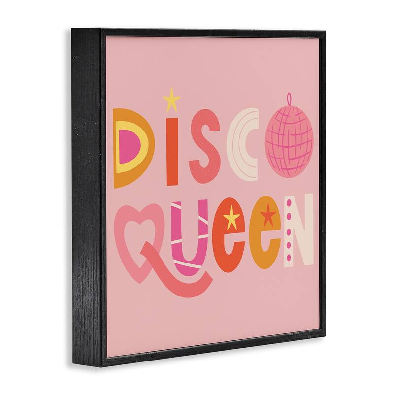 Stupell Disco Queen Pastel Pink Framed Giclee Art Design By Sazerelli Designs