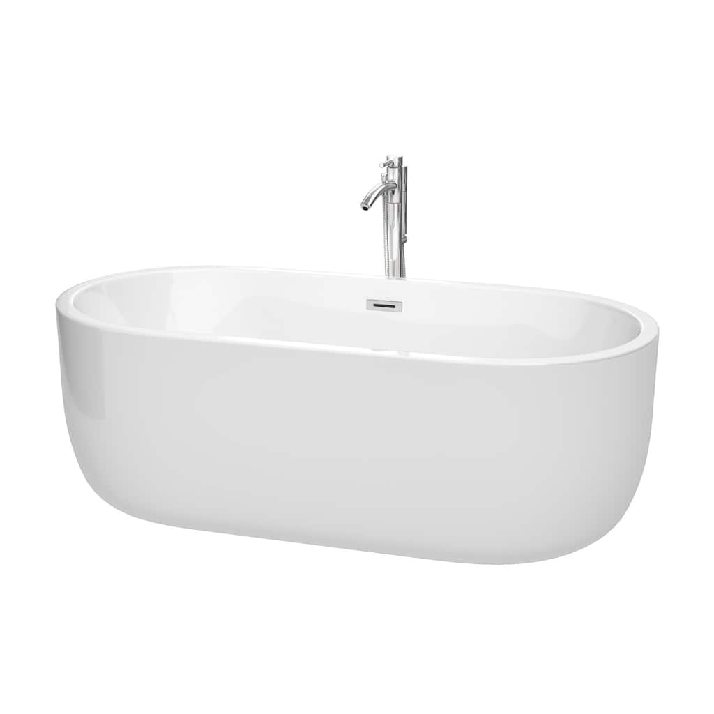 Wyndham Collection Juliette 67" Freestanding Acrylic Soaking Tub with