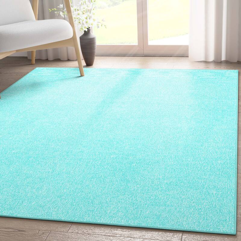 Well Woven Plain Solid Modern Flat-Weave Area Rug