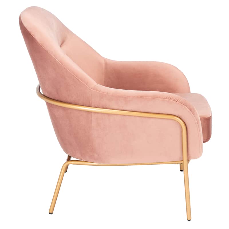 SAFAVIEH Yukiko Glam Velvet Accent Chair - 26.3" W x 31.8" L x 34" H - 26Wx32Dx34H