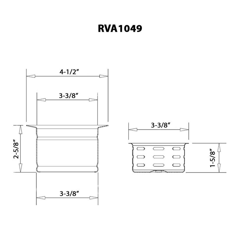 Ruvati Extended Garbage Disposal Flange with Deep Basket Strainer - Matte Gold Satin - RVA1049GG - 4.5" X 4.5"