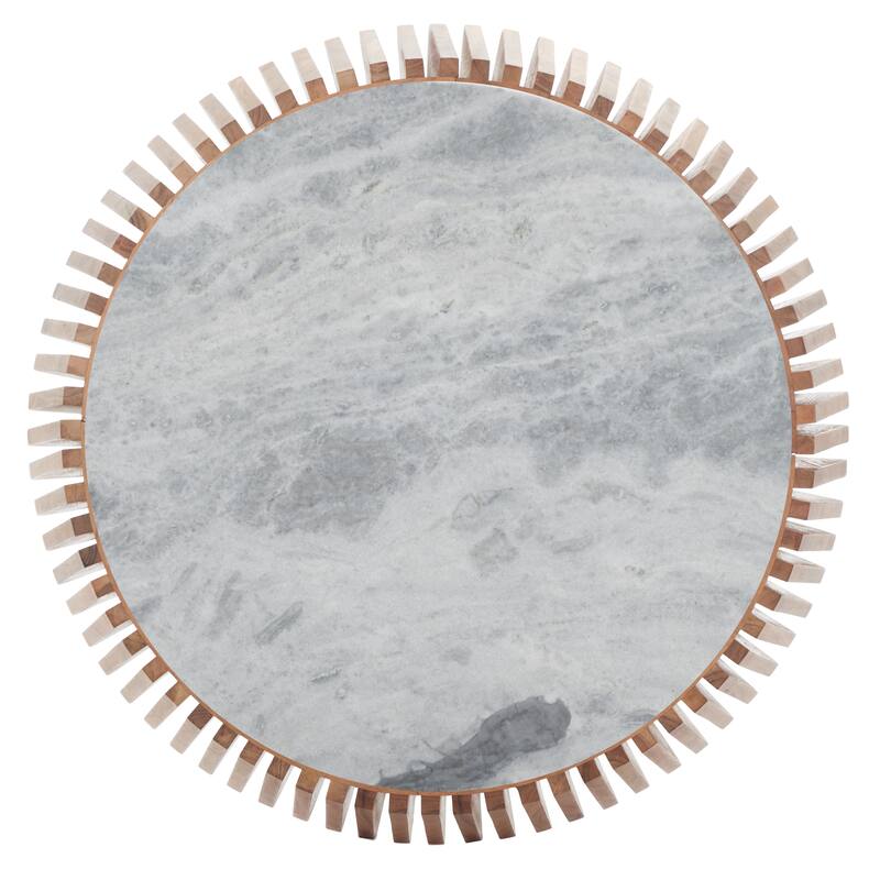 SAFAVIEH Couture Tenshi Marble Top Coffee Table - 41 In W x 41 In D x 17 In H - 41Wx41Dx17H