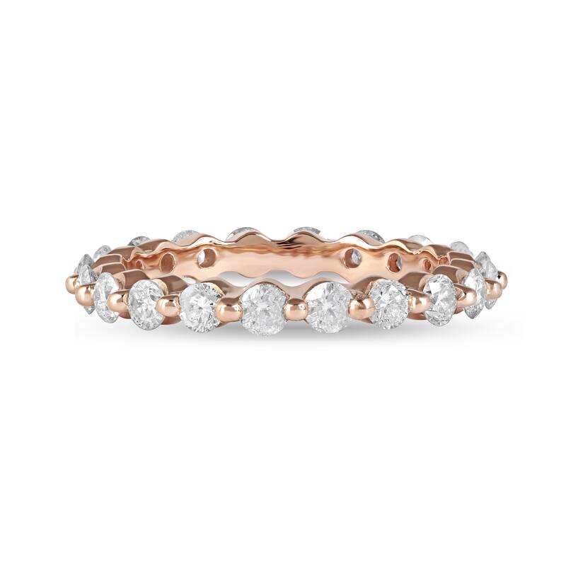IGI Certified 1 1/2ct TDW Diamond Eternity Wedding Band in 14K Gold for Women
