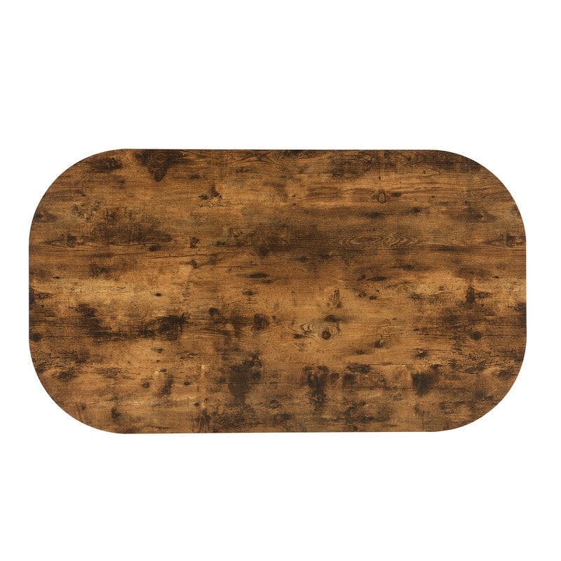 Mid-Century 7-Piece Dining Table Set for 6 People, Kitchen Dining Room Table Set with Faux Marble Dining Table and 6 Chairs