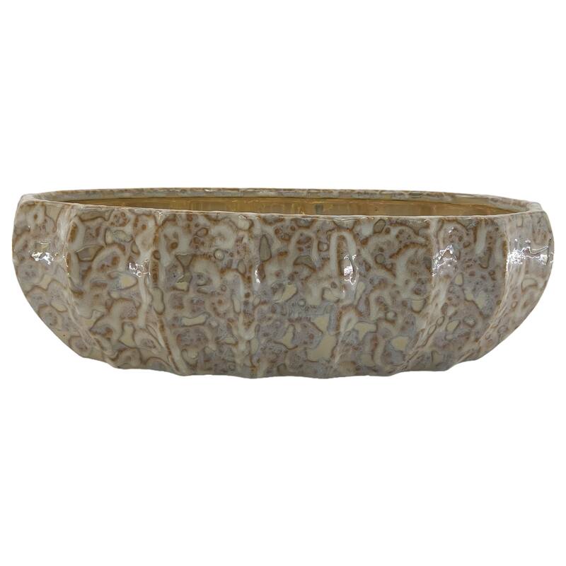 Ceramic Decorative Bowl with Glossy Glazed Finish Modern Accent