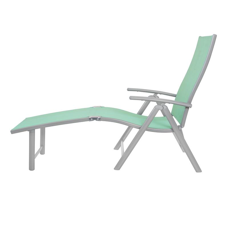 Pellebant Outdoor Folding Adjustable Aluminum Patio Chaise Lounge Chair
