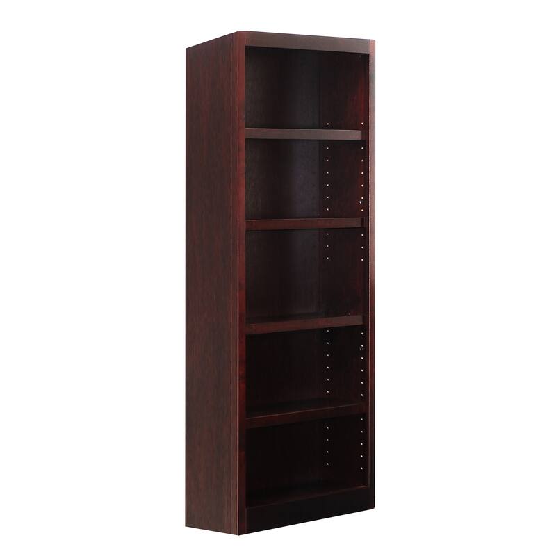 Concepts in Wood 5 Shelf Wood Bookcase, 72 inch Tall