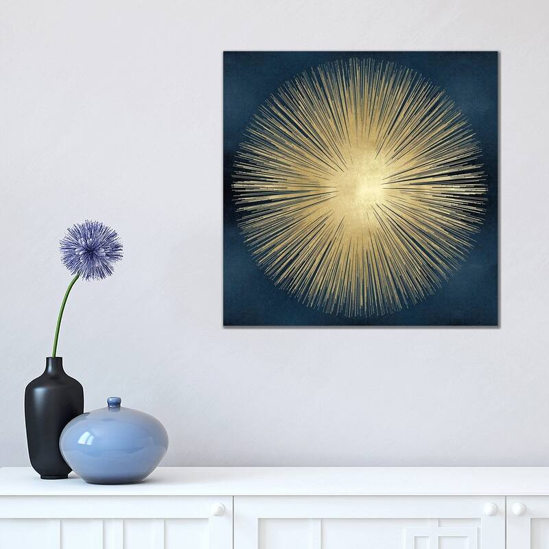 iCanvas "Sunburst Gold On Blue I" by Abby Young Canvas Print - 18x18x1.5