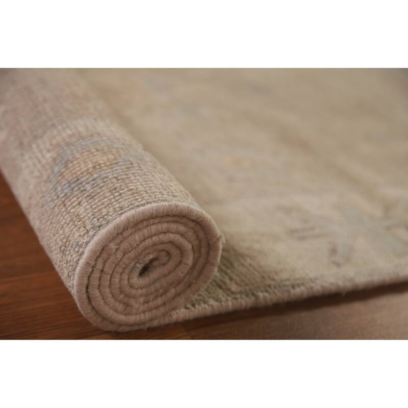 Floral Oushak Turkish Runner Rug Hand-knotted Oriental Wool Carpet - 2'8"x 9'0"