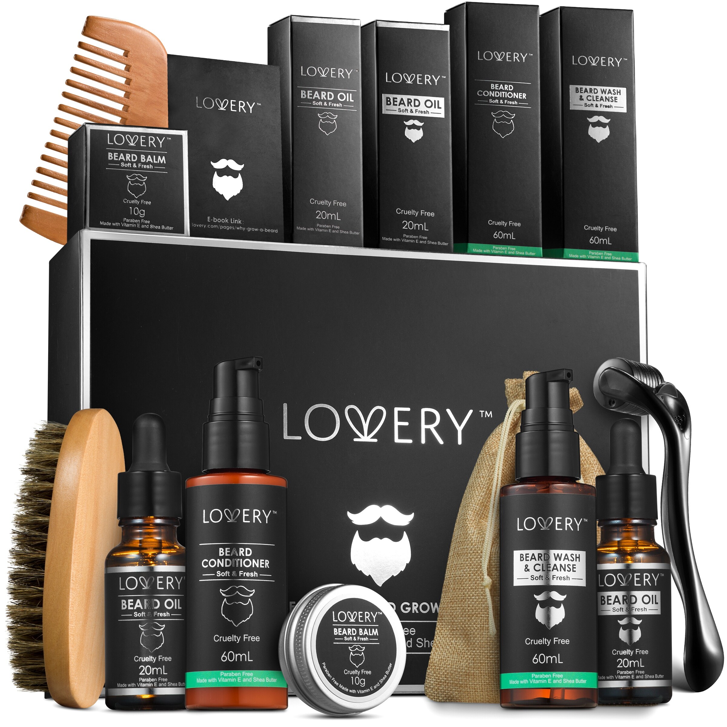Men's 12-Pc. Beard Grooming & Growth Kit Beard Trimming Gift Set
