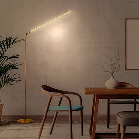 Brightech Libra LED Dimmable Floor Lamp - Brass