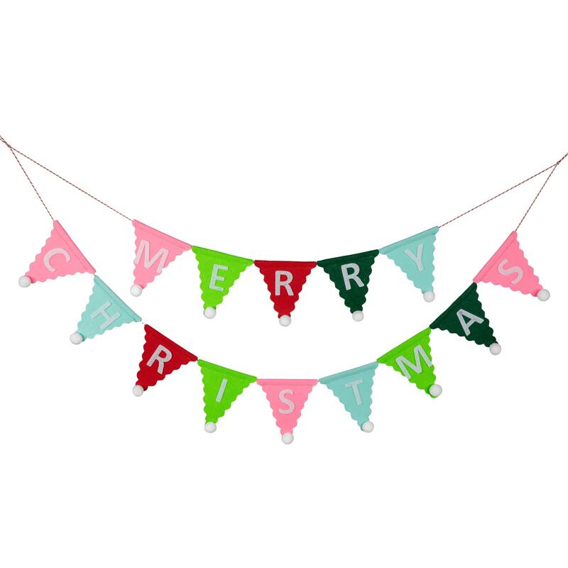 45" Multi "Merry Christmas" Banner Garland - Unlit