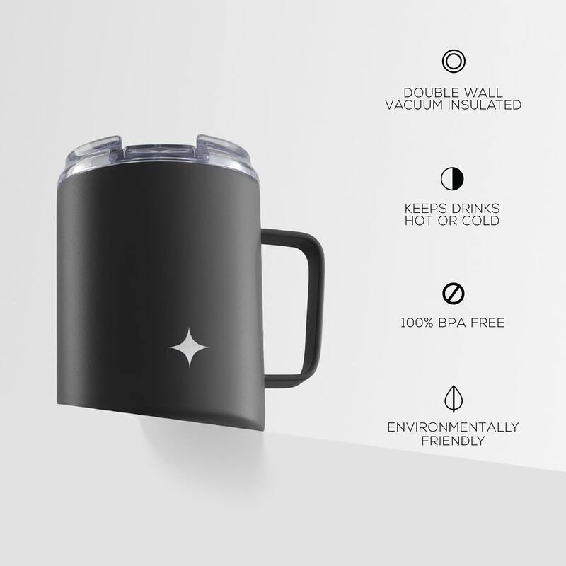 JoyJolt Vacuum Insulated Stainless Steel Tumbler Mug with Lid & Handle - 12 oz - 12 oz