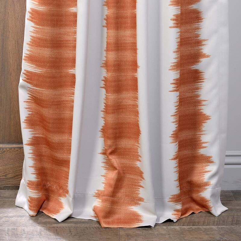Exclusive Fabrics Flambe Striped Pattern Room Darkening Curtain Panel Pair (2 Panels)