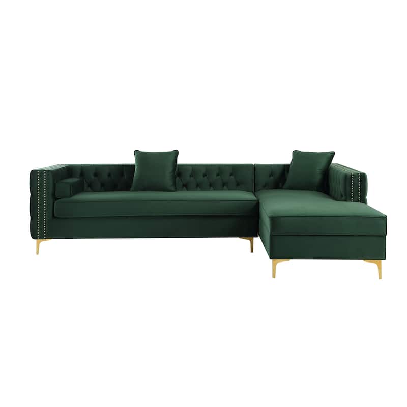 Dante Velvet Chaise Sectional Sofa