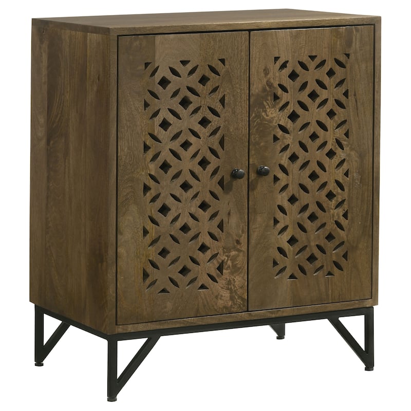 Zaria 2-door Wooden Accent Cabinet Brown - Brown