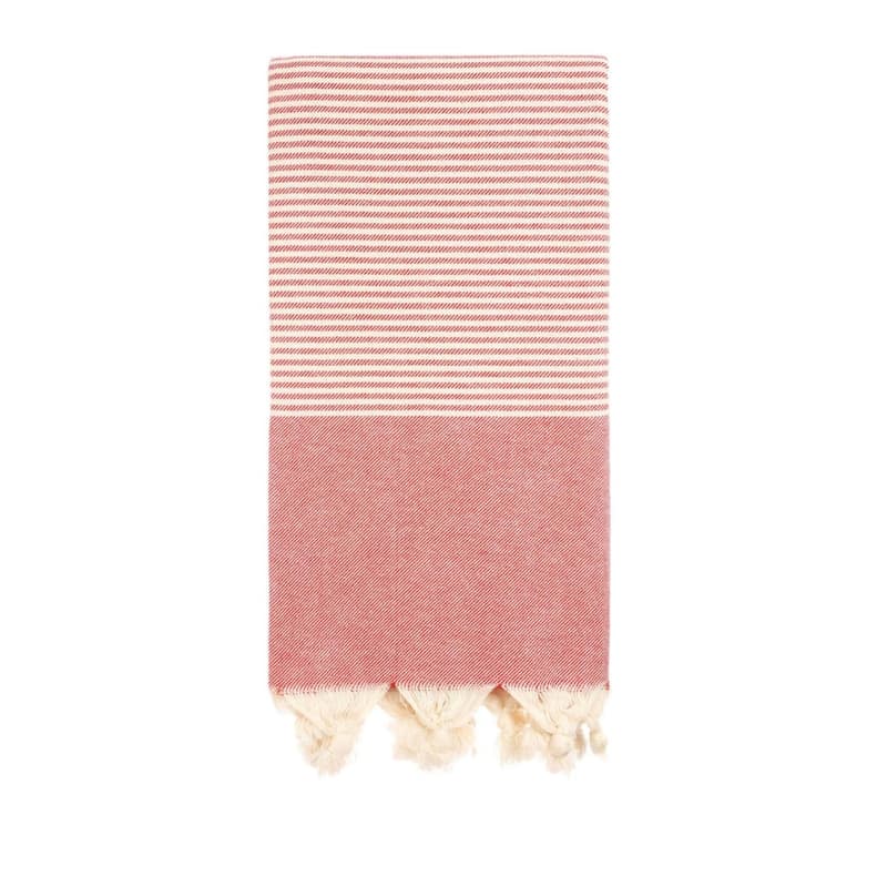 Light Red Beach Towel - Striped Authentic 100% Turkish Cotton Beach ...