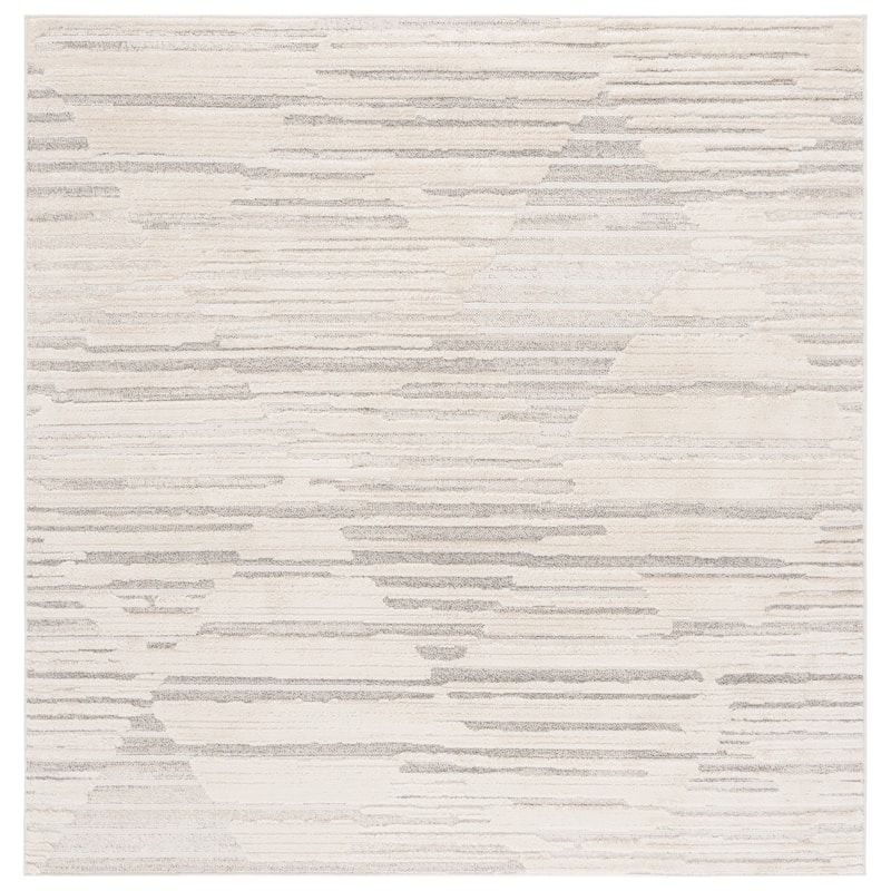 SAFAVIEH Elmhurst Gandolfa Modern & Contemporary Rug - 6'7" Square - Ivory/Grey