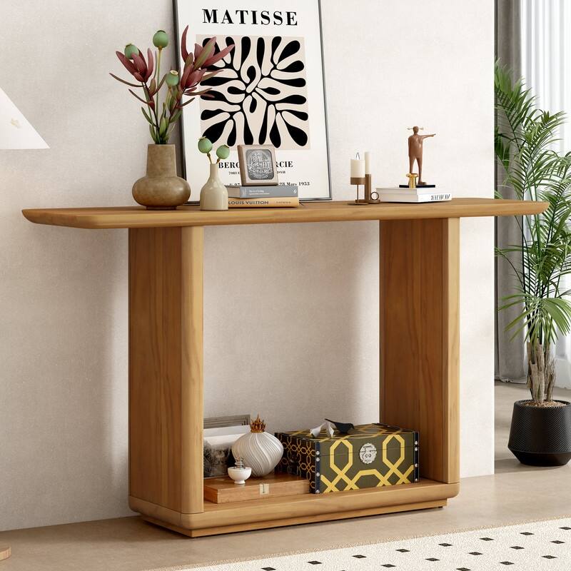 Mirod Elegant Minimalist Console Table with Curved Corners