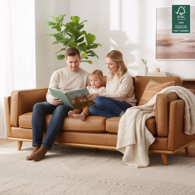 MCombo Napa Leather Couch, Leather Sofa