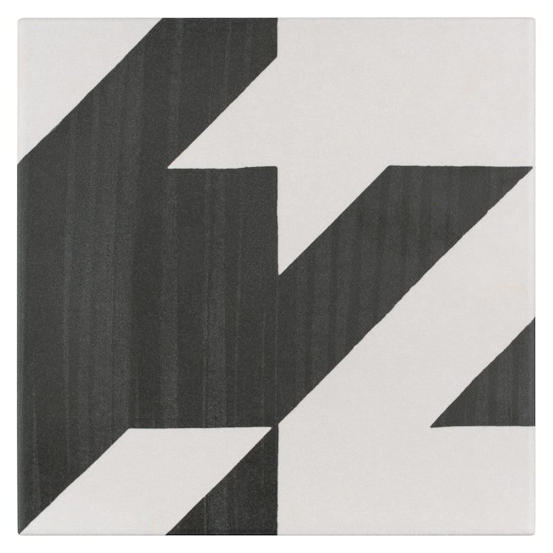 Merola Tile Caprice Tweed Black and White 7-7/8" x 7-7/8" Porcelain Floor and Wall Tile