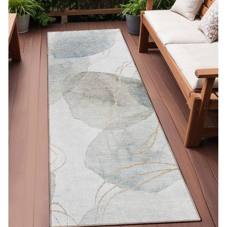 Bax Artistic Abstract Weather Resistant Sleek Contemporary Outdoor Rug - 8' Runner - Multi