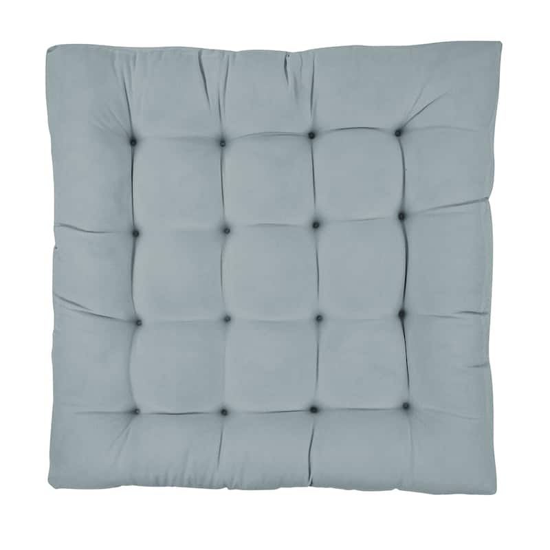 Sorra Home Large Solid Square Tufted Floor Pillow with Handle