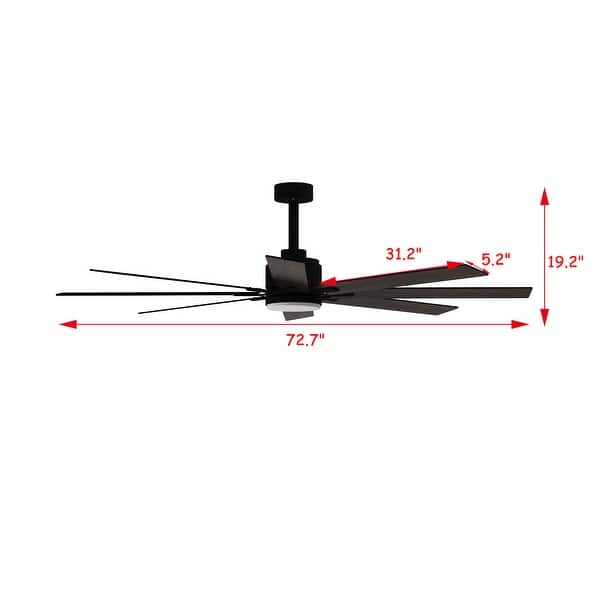 72-Inch Ceiling Fan with Dual-Tone Blades and 3-Color LED Light