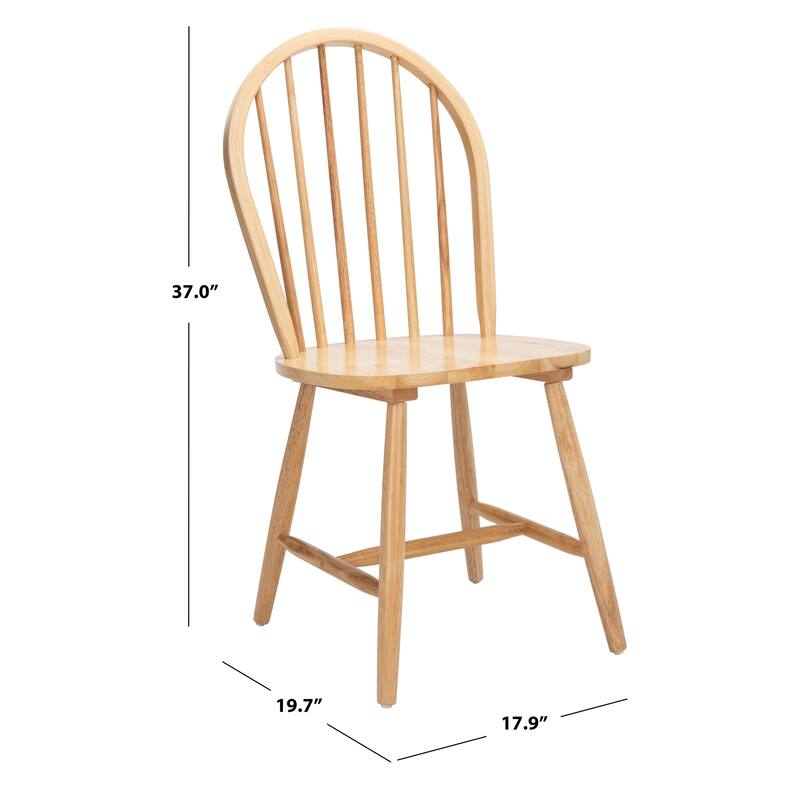 SAFAVIEH Delcie Spindle Oval Back Dining Chair (Set of 2) - 17.9" x 19.7" x 37" - 18Wx20Dx37H