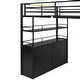 preview thumbnail 17 of 15, Full Size Metal Loft Bed with Storage Staircase and Wardrobe, Shelves and Lockers