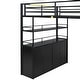preview thumbnail 15 of 15, Metal Full Size Loft Bed with Storage Staircase and Wardrobe,Kids Bed with Shelves and Lockers