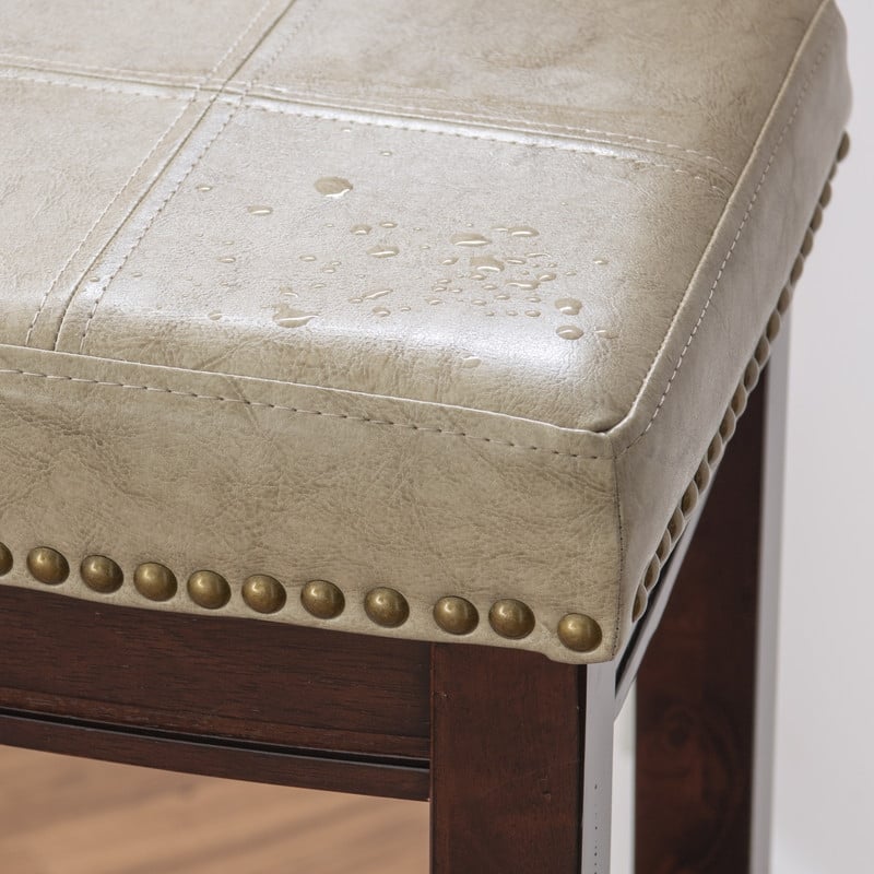 Linon Willamette Beige Faux Leather 32-inch Bar Stool