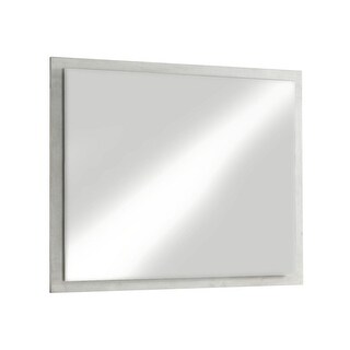 40 Inch Rectangular Wooden Frame Modern Mirror, Gray - Bed Bath ...