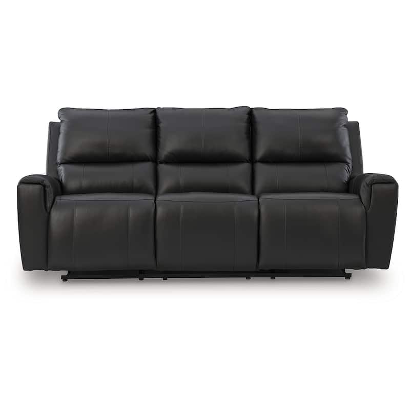 Signature Design by Ashley Glassmere Black Reclining Sofa - 84" W x 40" D x 40" H