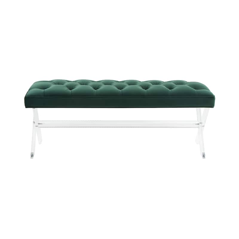 SAFAVIEH Couture Ketevan Tufted Acrylic Bench - 48"x18"x18". - 48" W x 18" L x 18" H - 48Wx18Dx18H