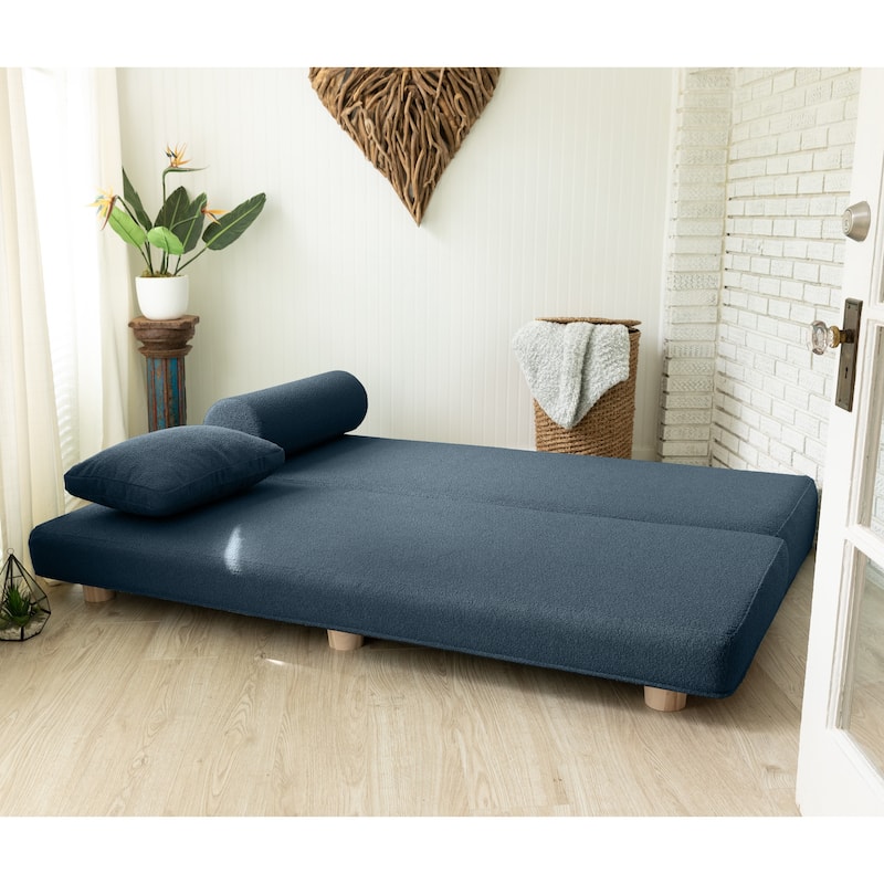 Jaxx Avida Daybed - Fold Out Queen Sleeper - Premium Boucle: Sleek and Modern Lounge for Relaxing and Overnight Guests