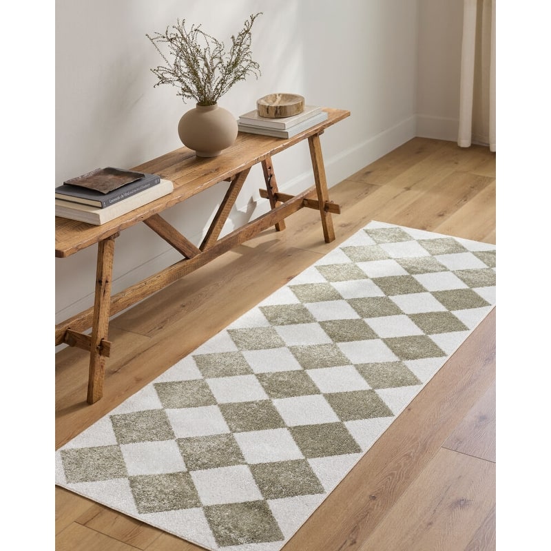 Livabliss Lillian Modern Washable Area Rug - 6'7" x 9' - Olive